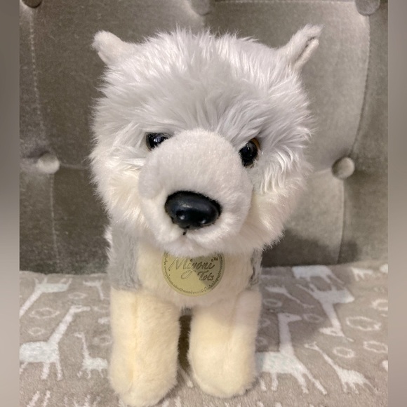 Aurora Medium Wolf Pup Miyoni Tots Adorable Stuffed Animal Gray 10" - Picture 1 of 8